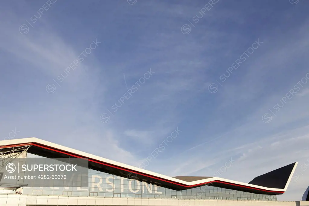 England, Northamptonshire, Silverstone. Silverstone Wing building in the pit and paddock complex, opened in 2011.