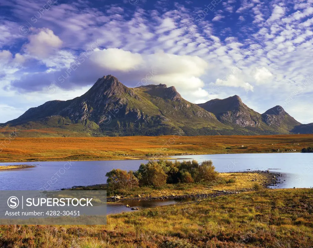 Scotland, Highland, Near Tongue. The jagged peaks of Ben Loyal in the Scottish Highlands in Autumn.
