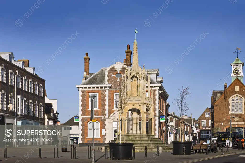 England, Bedfordshire, Leighton Buzzard. Leighton Buzzard Market Cross, a grade ll listed structure dating from the 15th century.