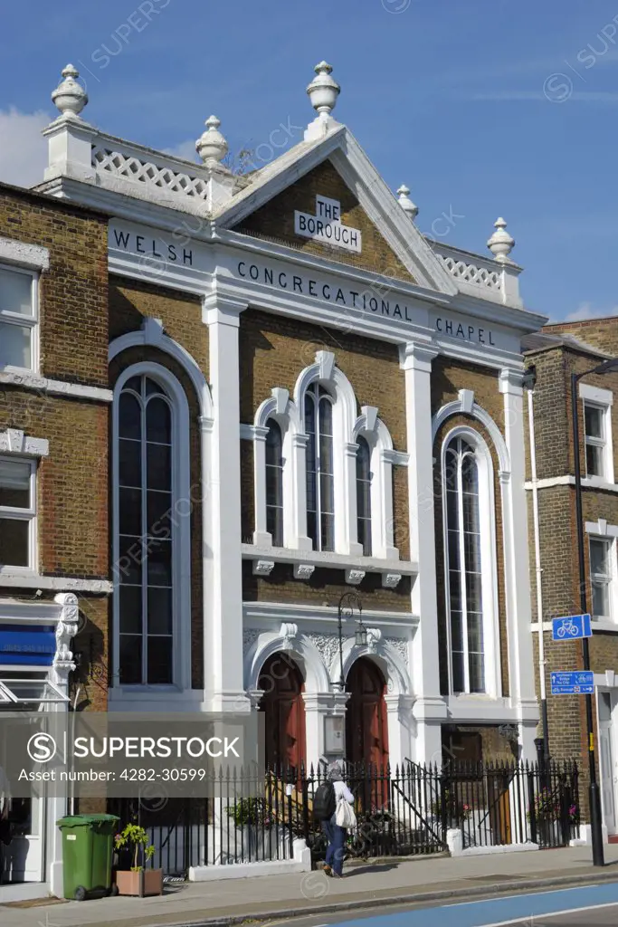 England, London, Southwark. The Borough Welsh Congregational Chapel in Southwark Bridge Road.