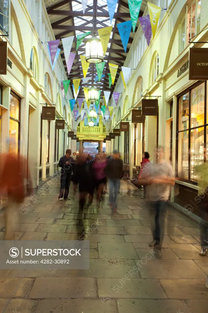 England, London, Covent Garden. A view of the shopping arcade inside Covent Garden indoor market.