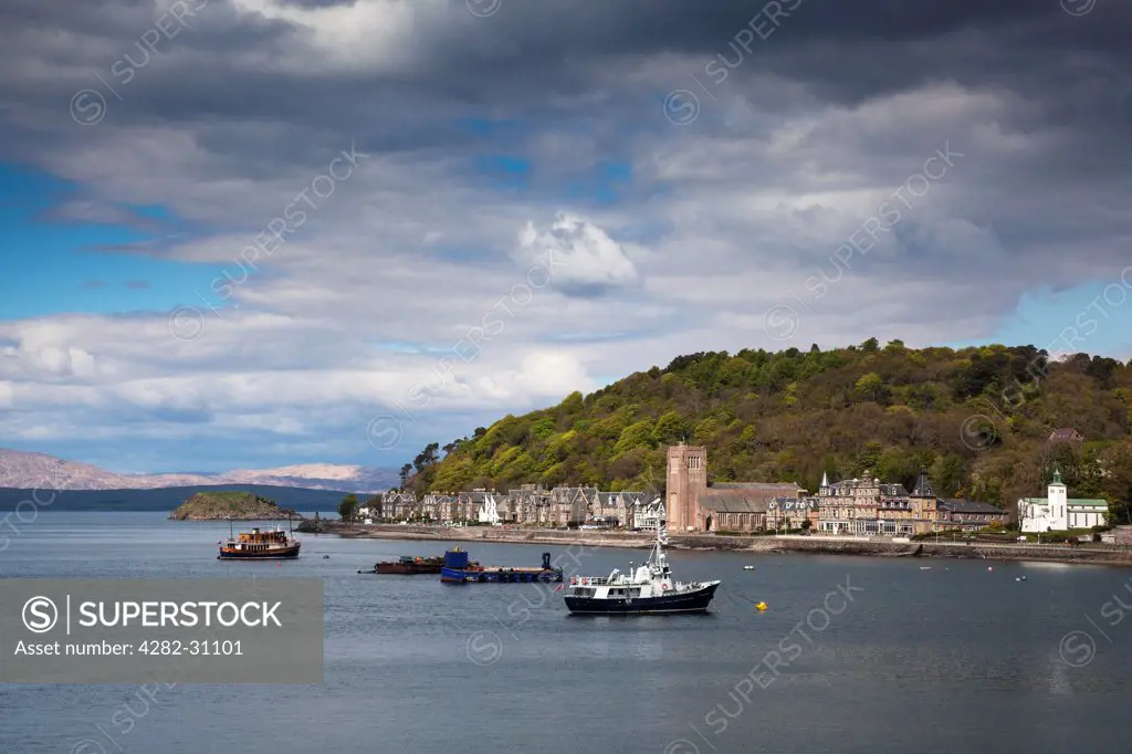 Scotland, Argyll, Oban. View of Oban from the ferry.