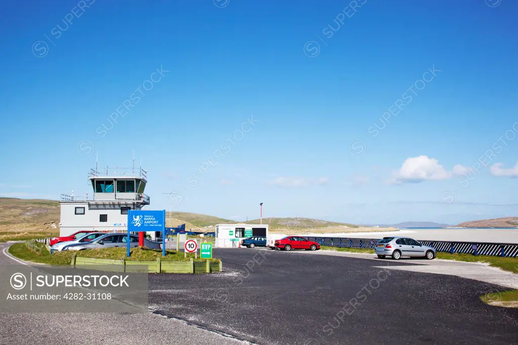 Scotland, Outer Hebrides, Barra. A Vview of Barra Airport.