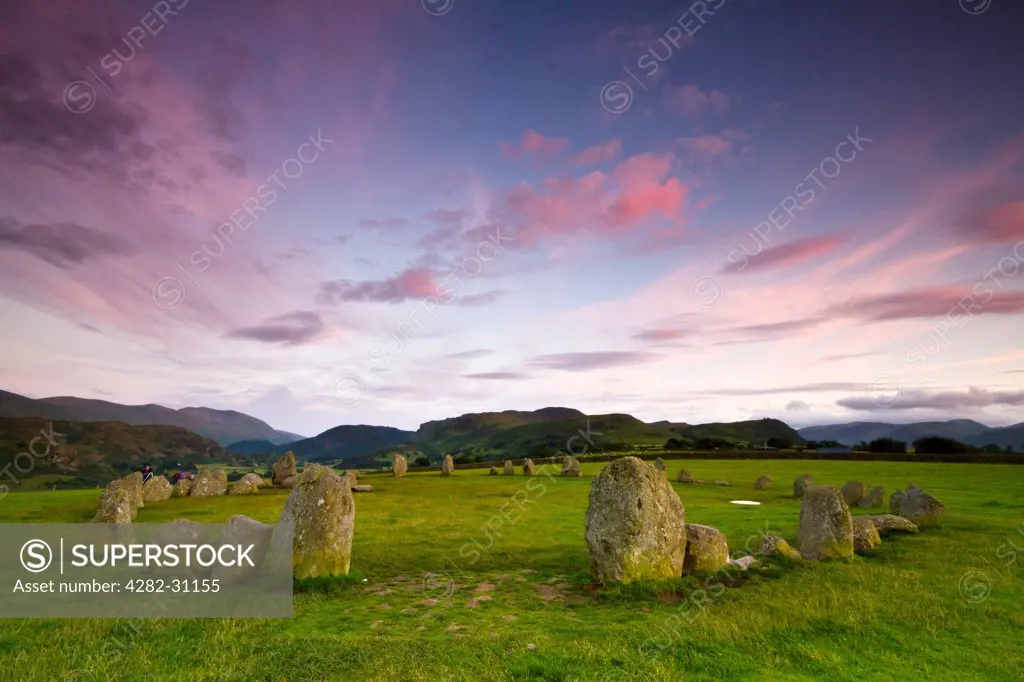 England, Cumbria, Keswick. Castlerigg Stone Circle near Keswick.