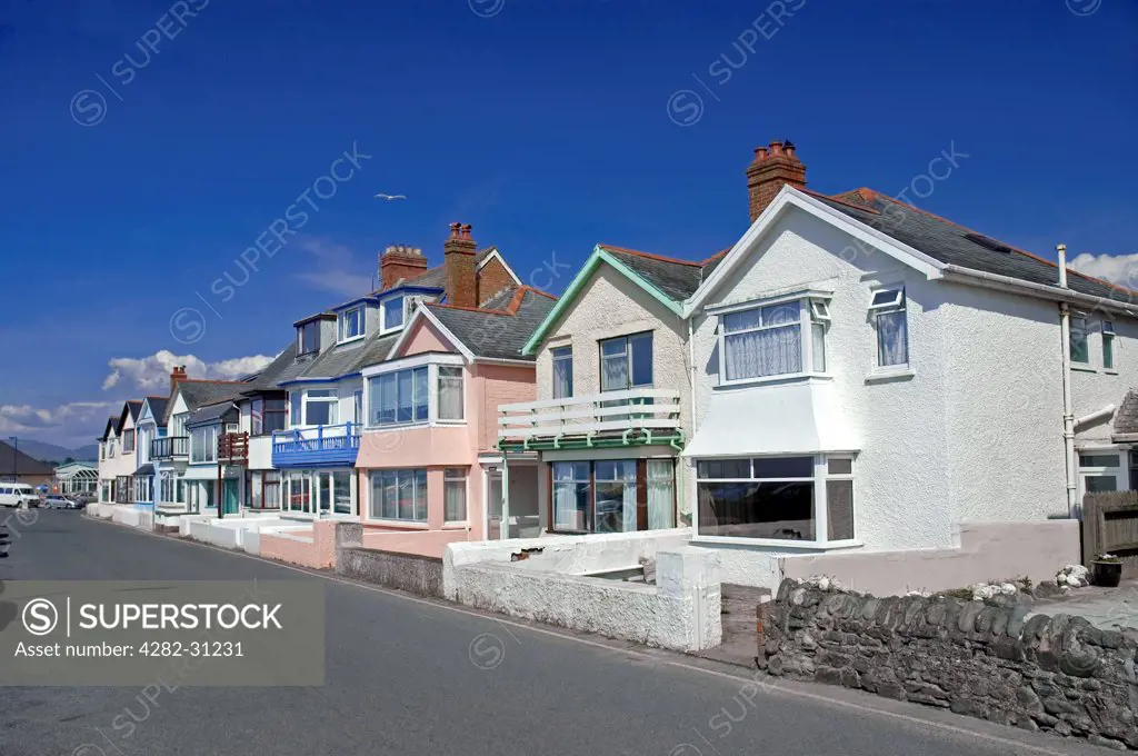 Wales, Ceredigion, Borth. Residential houses in Borth.