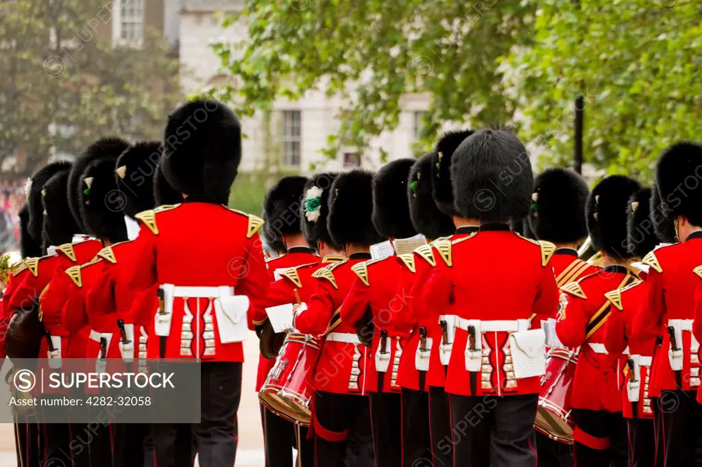 England, London, Whitehall. Guards Band marching at the Trooping of the Colour.