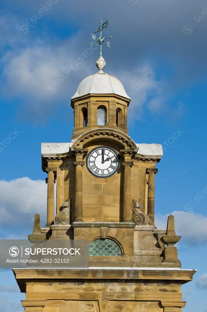 England, North Yorkshire, Scarborough. Holbeck clocktower in South Bay.