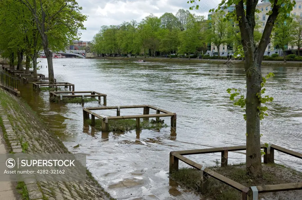 England, North Yorkshire, York. The River Ouse in flood.