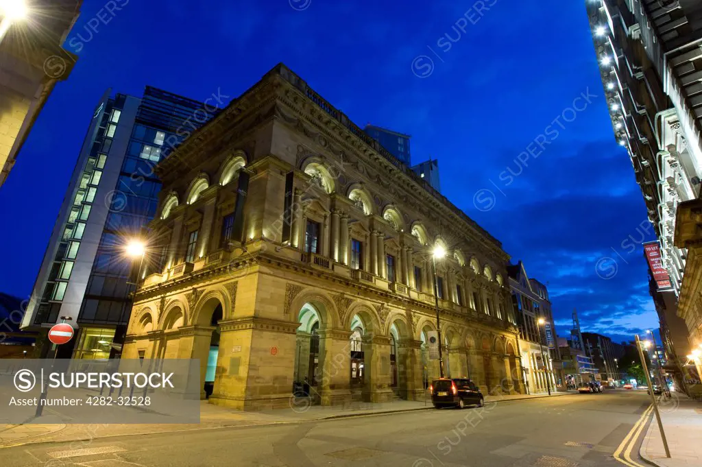 England, Greater Manchester, Manchester. A view of the Free Trade Hall in Manchester.