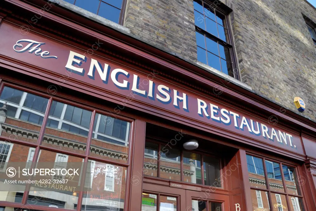 England, London, Spitalfields. Exterior of The English Restaurant.