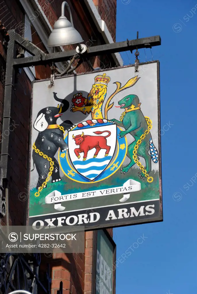 England, London, Camden Town. Oxford Arms pub sign.