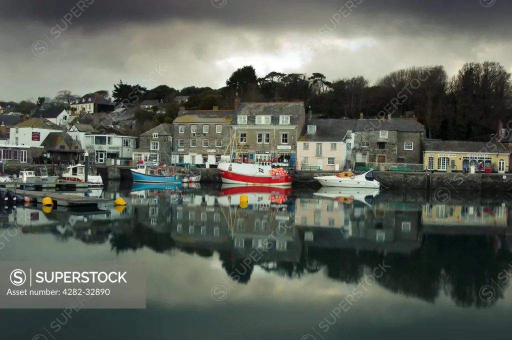 England, Cornwall, Padstow. Fishing boats in Padstow harbour.