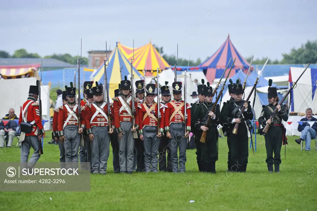 Scotland, Lanarkshire, Lanark. Members of the 1st 95th Rifles at Lanark 2011, Scotland's Festival of History.