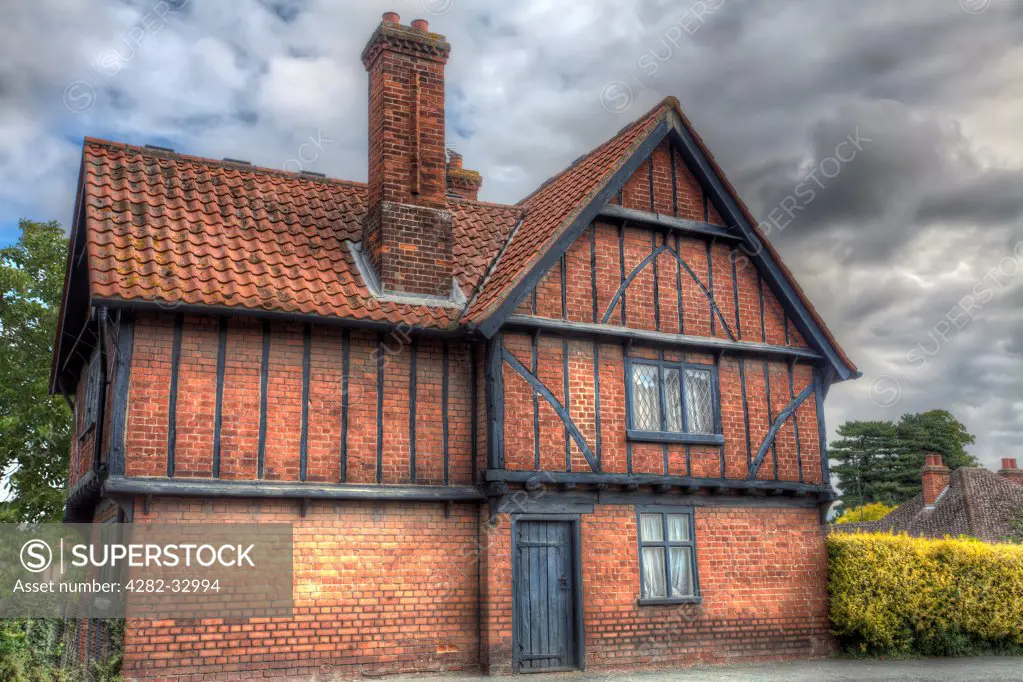 England, Cambridgeshire, Wilburton. A timber-framed Tudor house in a rural Cambridgeshire village.