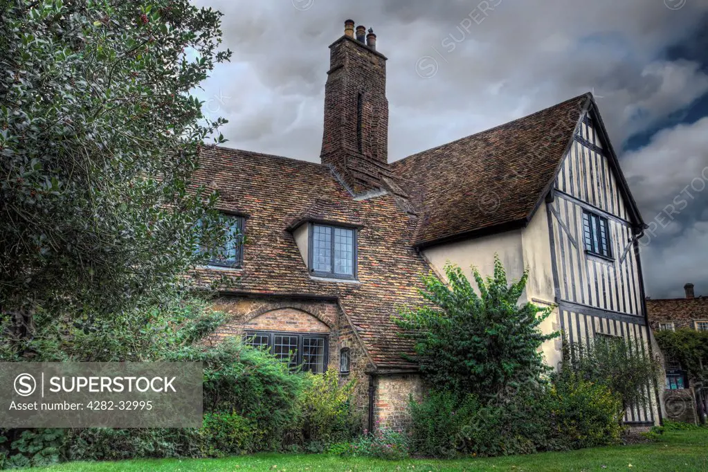 England, Cambridgeshire, Ely. The 13th Century timber framed house where Oliver Cromwell and his family lived.