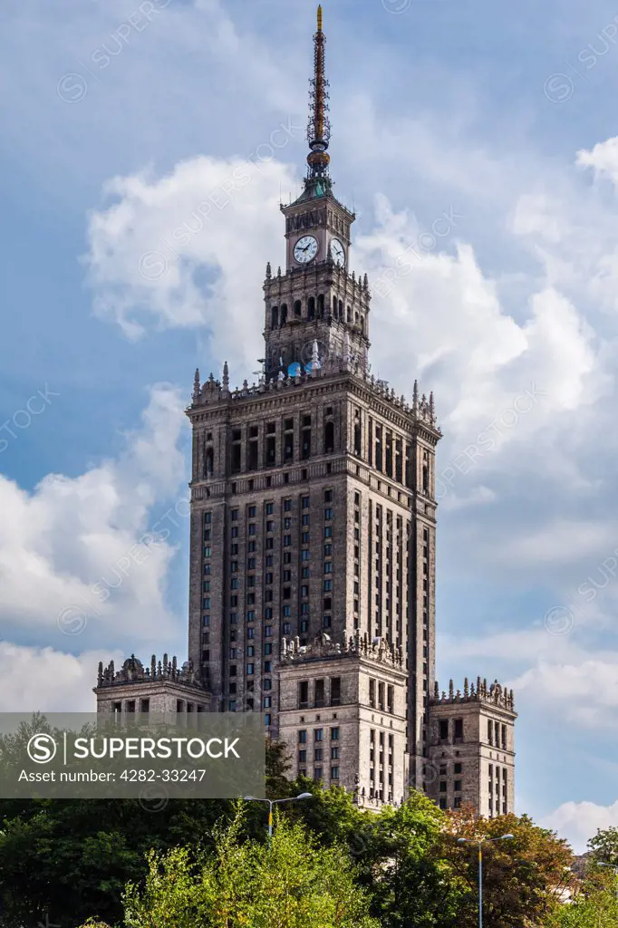 Poland, Mazovia Province, Warsaw. The Palace of Culture and Science in Warsaw.