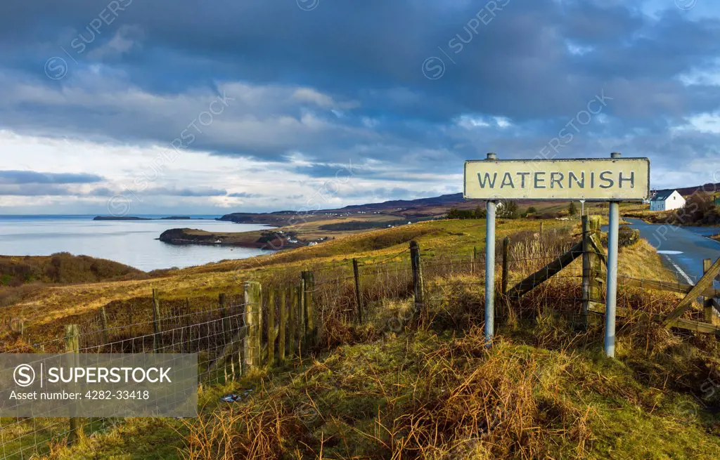 England, Isle of Skye, Waternish. The village of Waternish on the Isle of Skye.