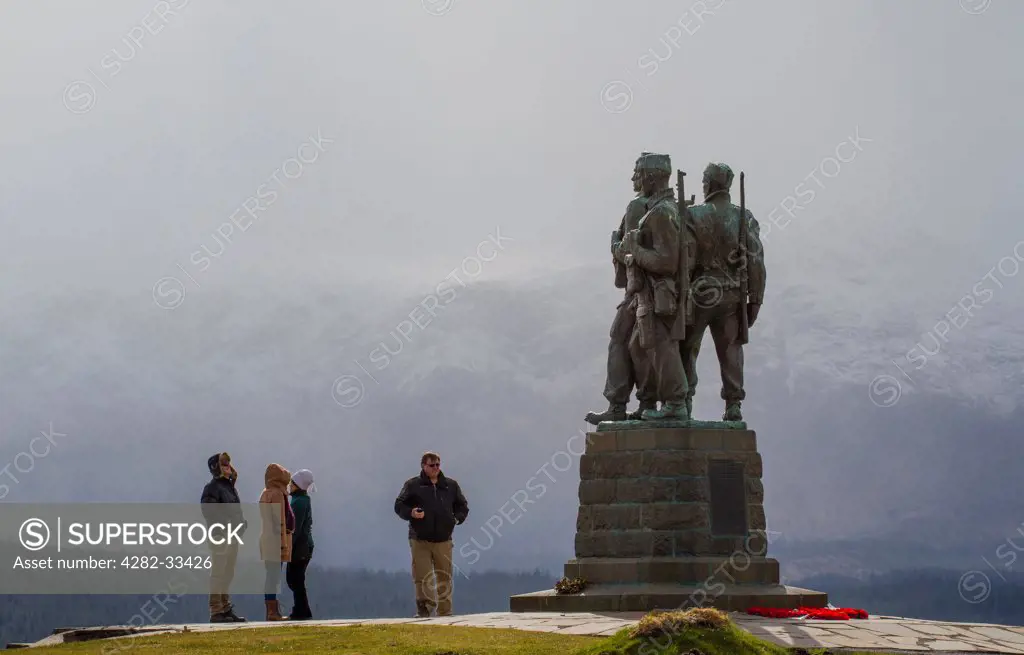 Scotland, Highlands, Spean Bridge. The Commando Memorial at Spean Bridge in the Highlands.