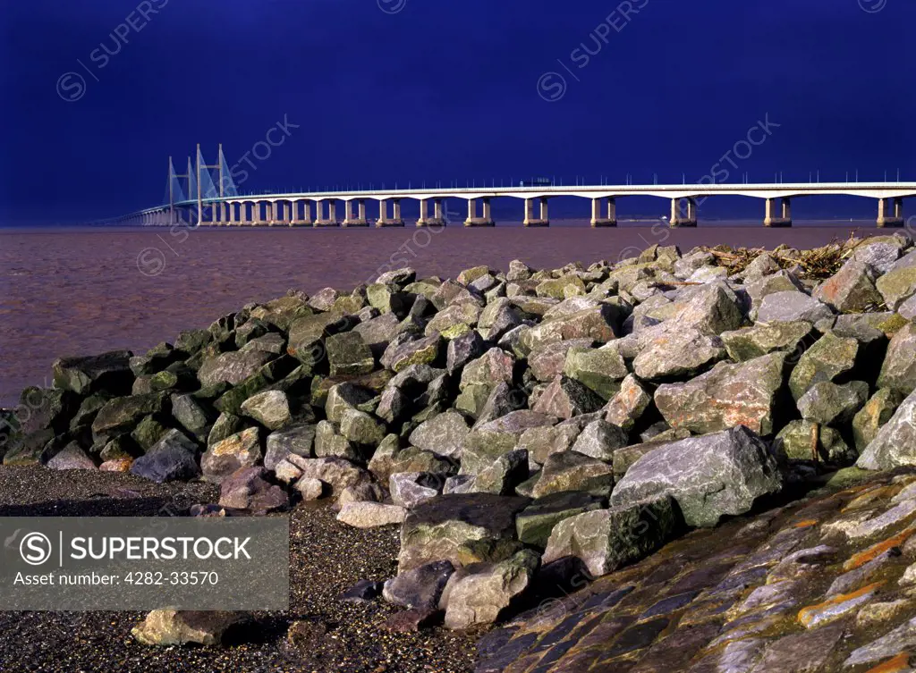 England, North Somerset, Bristol. Second river Severn crossing between South East Wales and Gloucestershire in England.