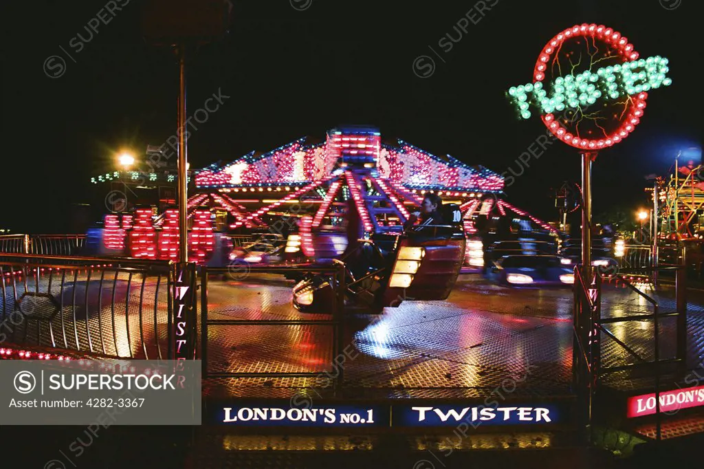 England, London, -. A Twister ride at a London Fairground.