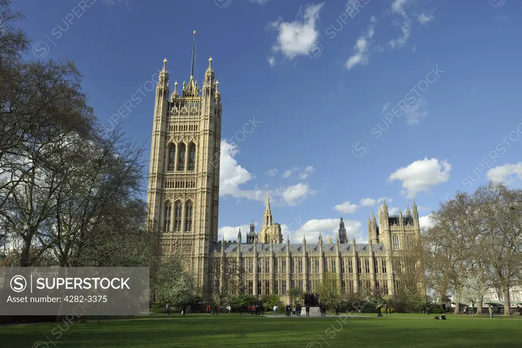 England, London, Westminster. The Palace of Westminster or Houses of Parliament in Westminster.