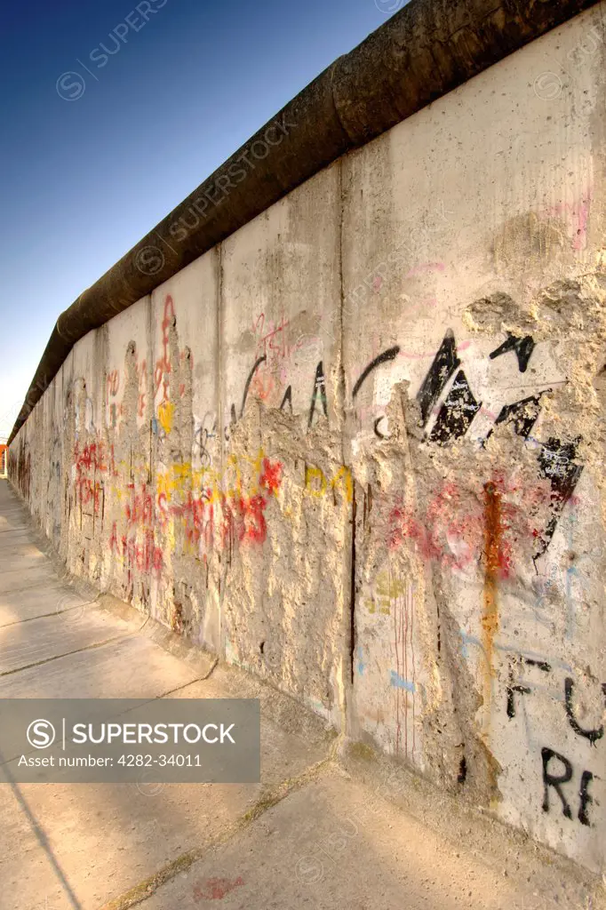 Germany, Berlin, East Side Gallery. The Berlin Wall along Bernauer Strasse in East Berlin.