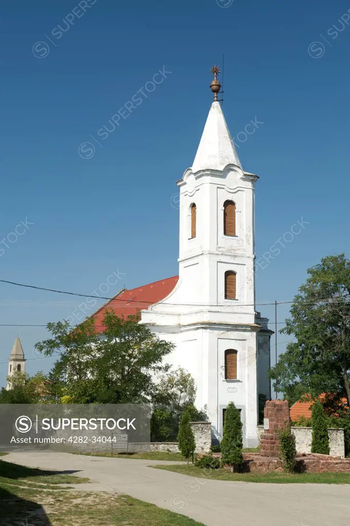 Hungary, Veszprem, Mencshely. Old churches in the village of Mencshely near Lake Balaton.