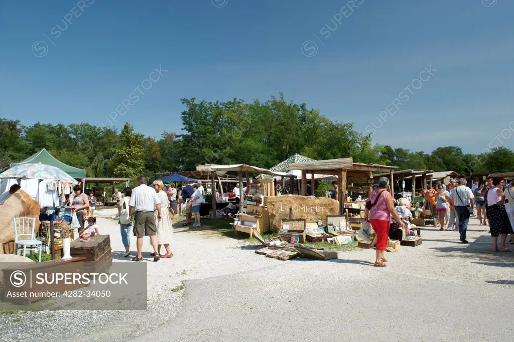 Hungary, Veszprem, Csopak. Local farmers market in Csopak near Lake Balaton.