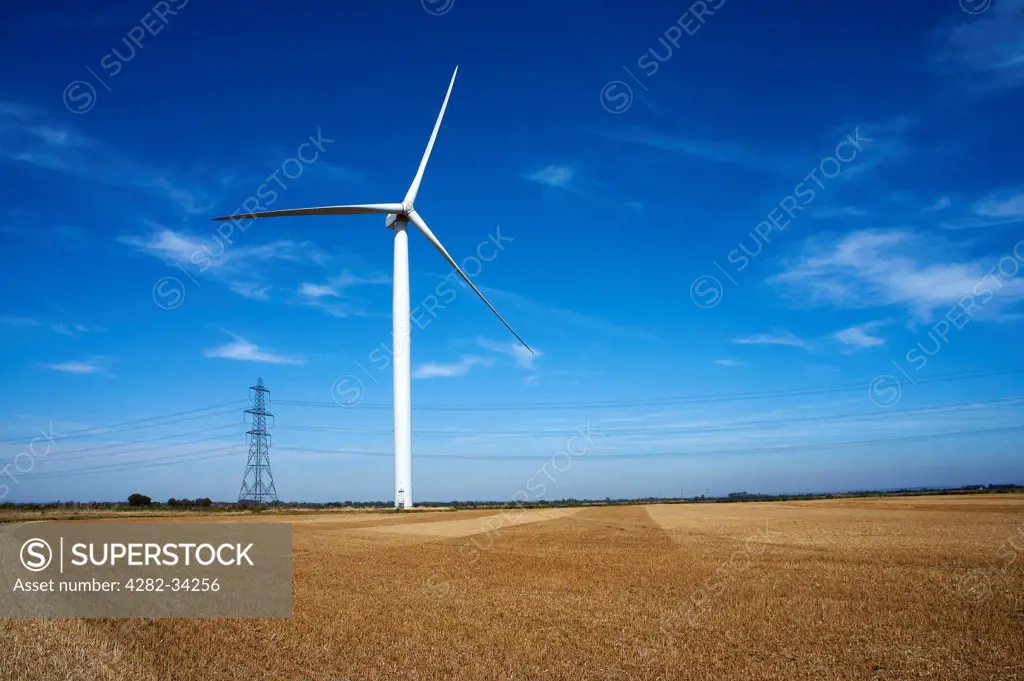 England, East Sussex, Rye. The windfarm at Little Cheyne Court on the Romney Marsh.