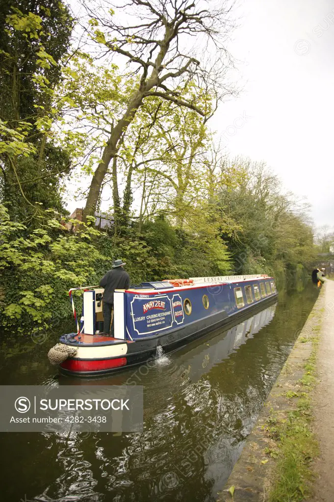 England, West Midlands, Birmingham. A canal barge.