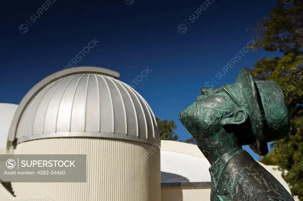 Australia, Queensland, Brisbane. The Statue of Konstantin Tsiolkovsky, the Father of Cosmonautics in the Brisbane Botanic gardens.