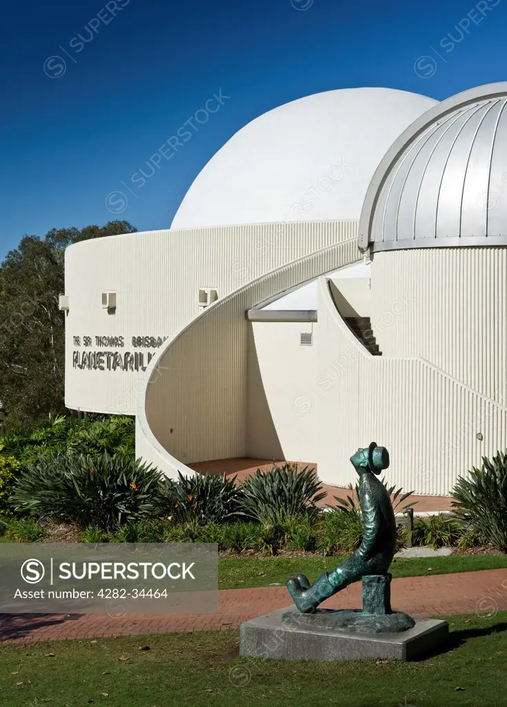 Australia, Queensland, Brisbane. The Statue of Konstantin Tsiolkovsky, the Father of Cosmonautics situated outside the Sir Thomas Brisbane Planetarium in the Brisbane Botanic gardens.