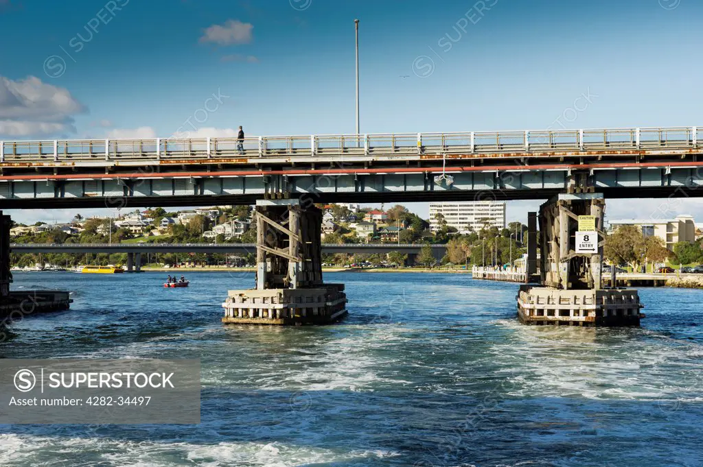 Australia, Western Australia, Fremantle. Bridges over the Swan River at Fremantle.