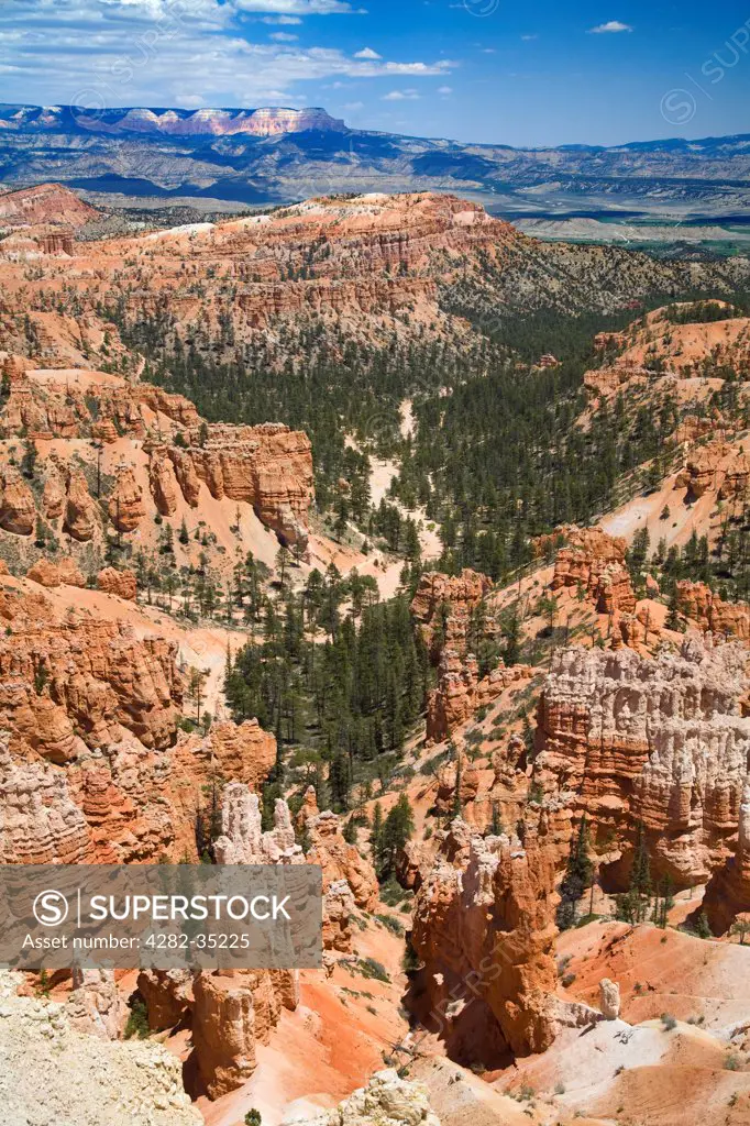 USA, Utah, Bryce Canyon. A view of the Bryce Canyon from Inspiration Point.