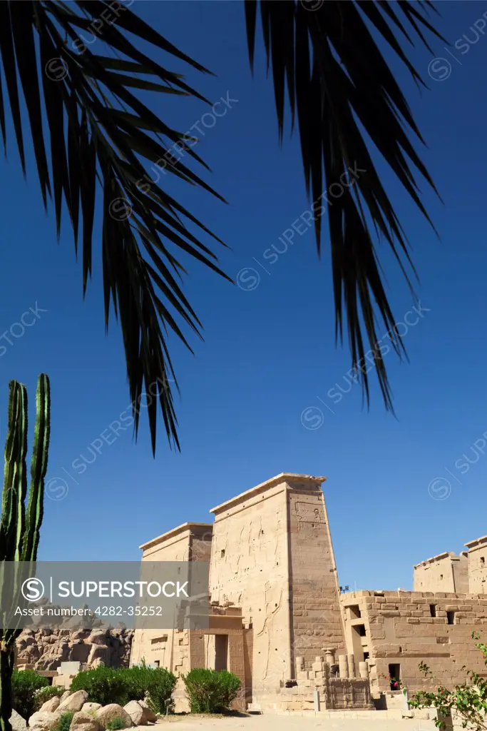 Egypt, Red Sea, Philae Temple. A view toward the Philae Temple.