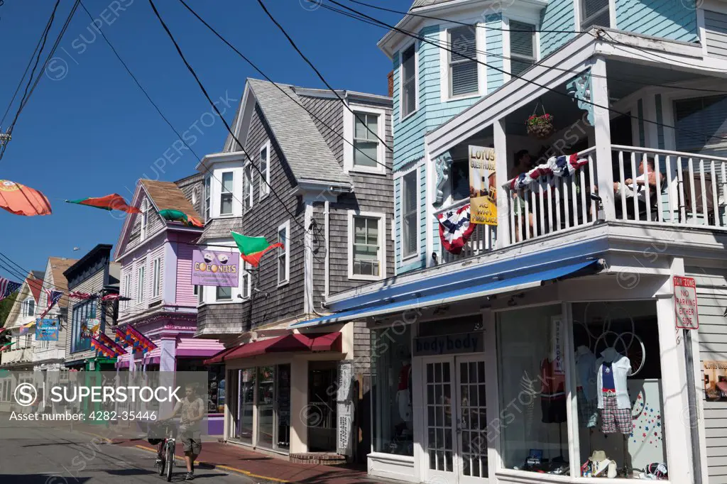USA, Massachusetts, Provincetown. A view along Commercial Street in Provincetown on Cape Cod.