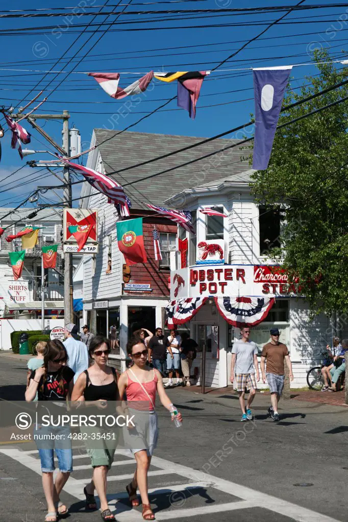 USA, Massachusetts, Provincetown. Independence Day celebrations on Commercial Street in Provincetown on Cape Cod.