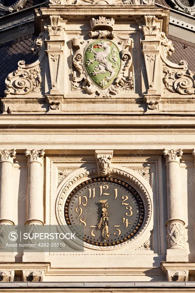 Austria, Styria, Graz. The Clock Tower of the Rathaus in Graz.