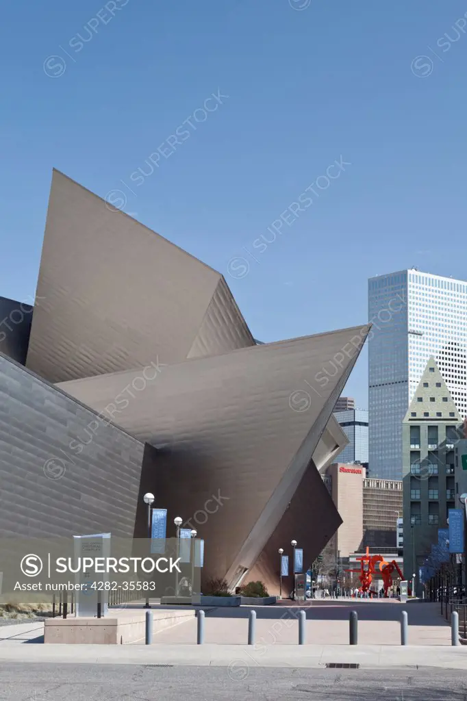 USA, Colorado, Denver. The Frederic C Hamilton Building at Denver Art Museum.