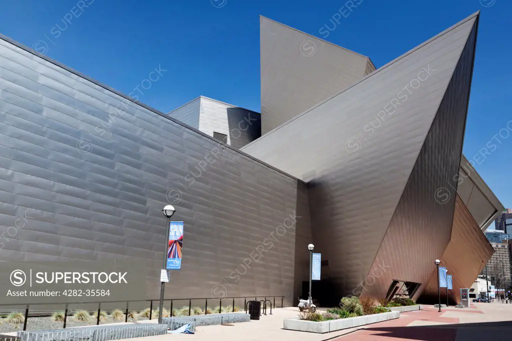 USA, Colorado, Denver. The Frederic C Hamilton Building at Denver Art Museum.