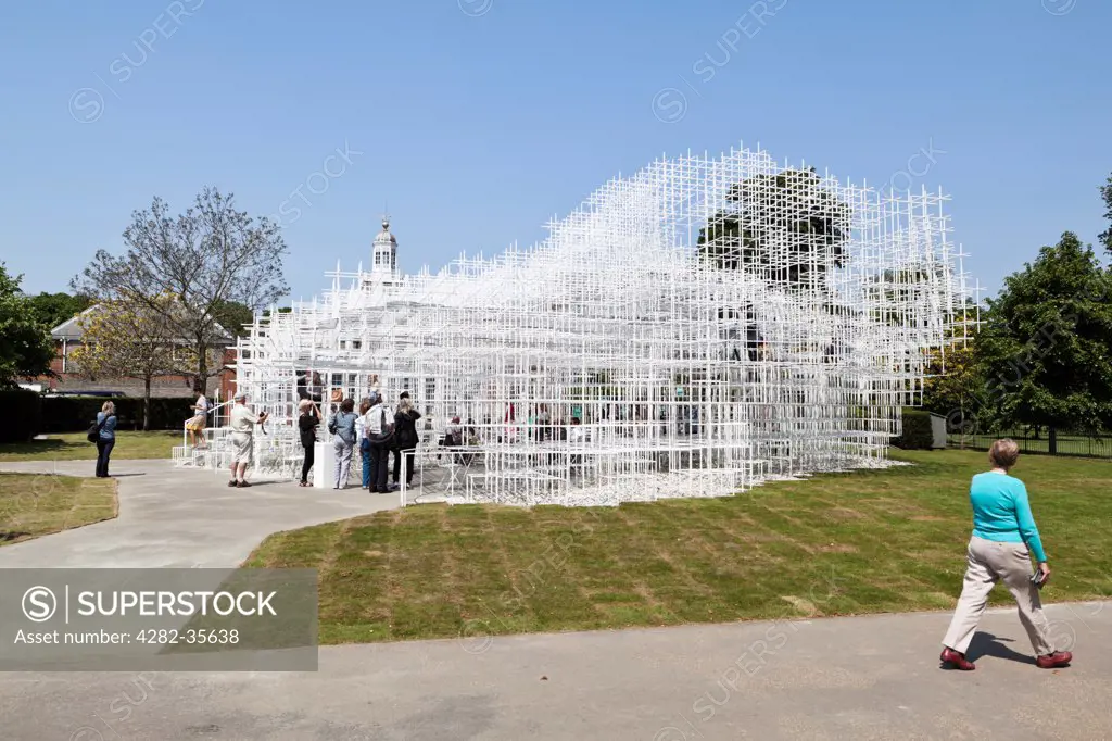 England, London, Kensington Gardens. The 2013 Serpentine Pavilion installation.