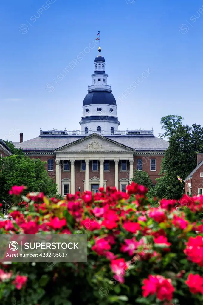 USA, Maryland, Annapolis. The State House in Annapolis.