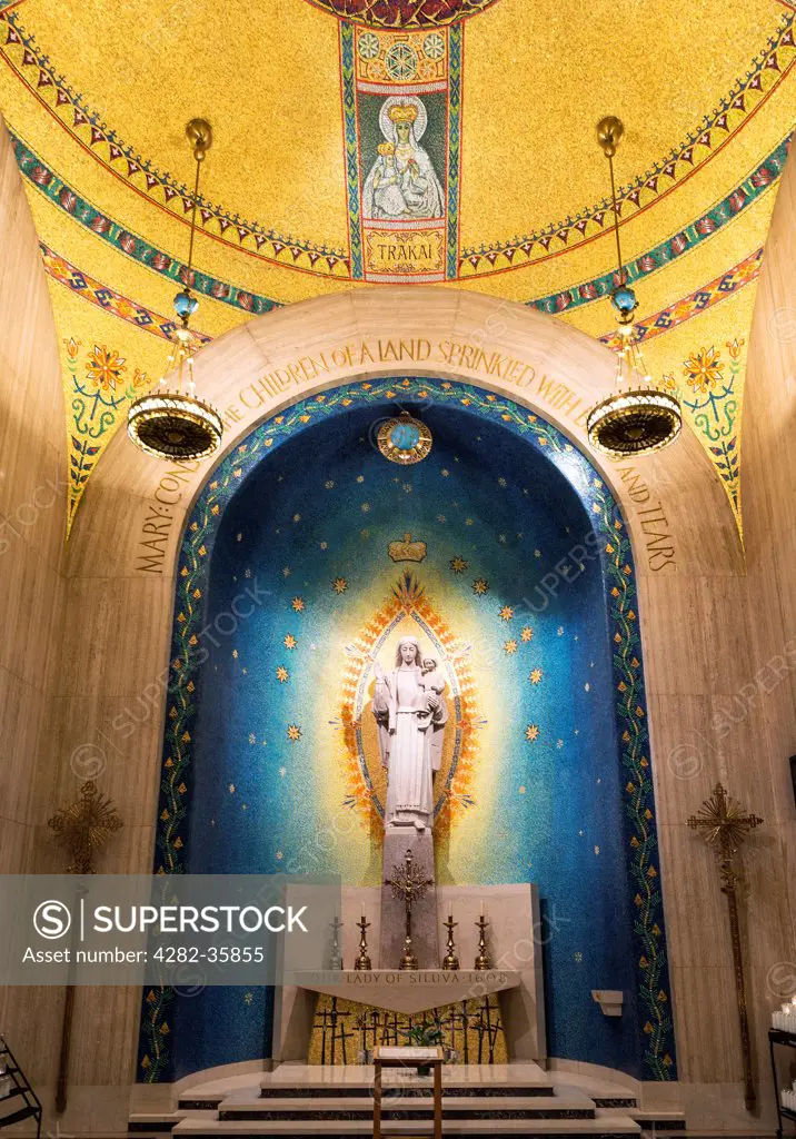 USA, District of Columbia, Washington DC. Our Lady of Siluva Chapel in the Basilica of the National Shrine of the Immaculate Conception in Washington DC.