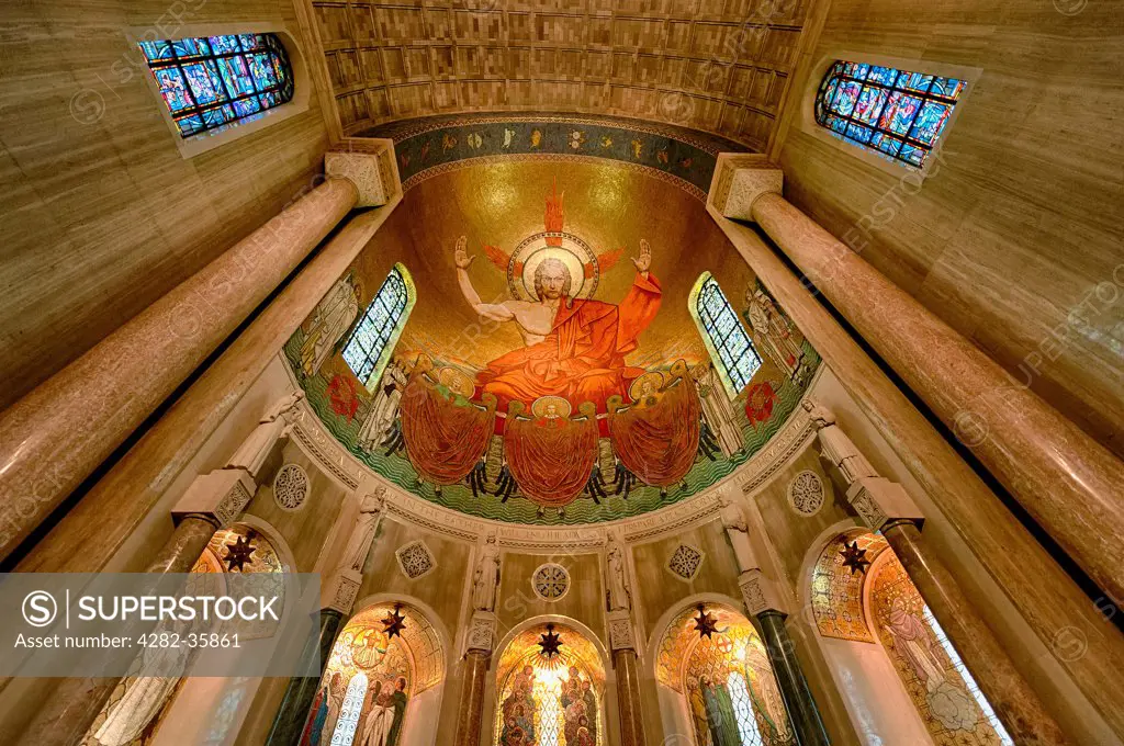 USA, District of Columbia, Washington DC. The North Apse in the Basilica of the National Shrine of the Immaculate Conception in Washington DC.