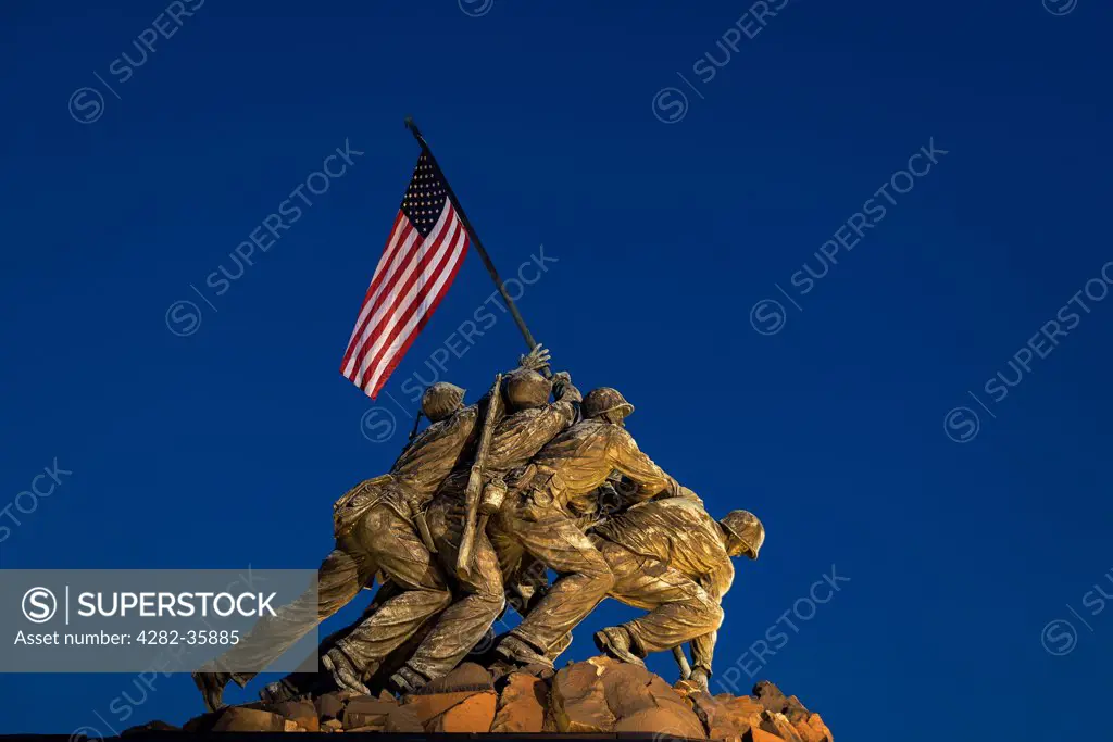 USA, Virginia, Arlington. The Marine Corps War Memorial or Iwo Jima Memorial in Arlington Ridge Park.