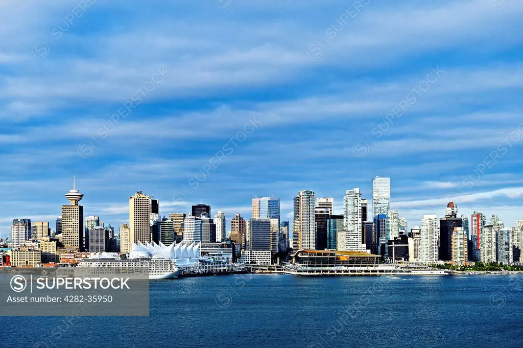Canada, British Columbia, Vancouver. The Vancouver skyline in Canada.