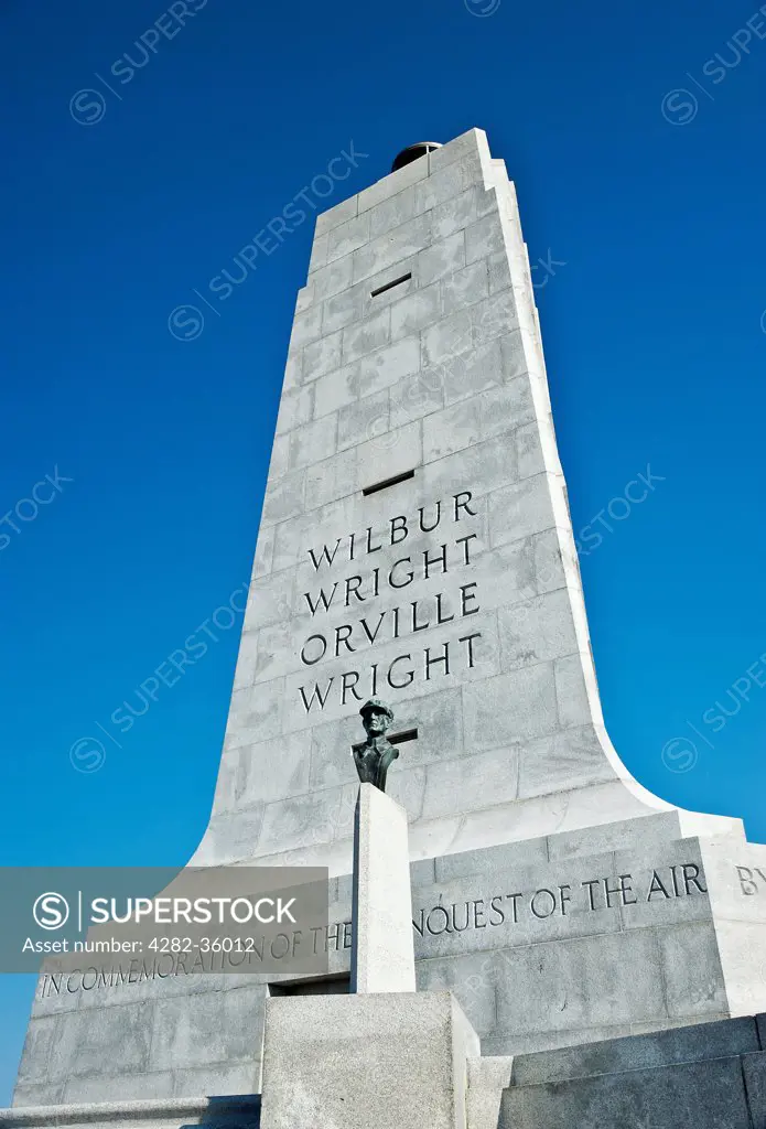 USA, North Carolina, Nags Head. The Wright Brothers National Memorial at Manteo in North Carolina.