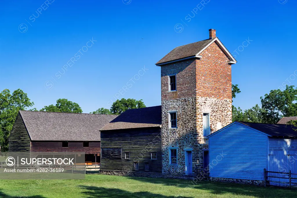 USA, New Jersey, Batsto. A carriage house and piggery in Batsto Village.