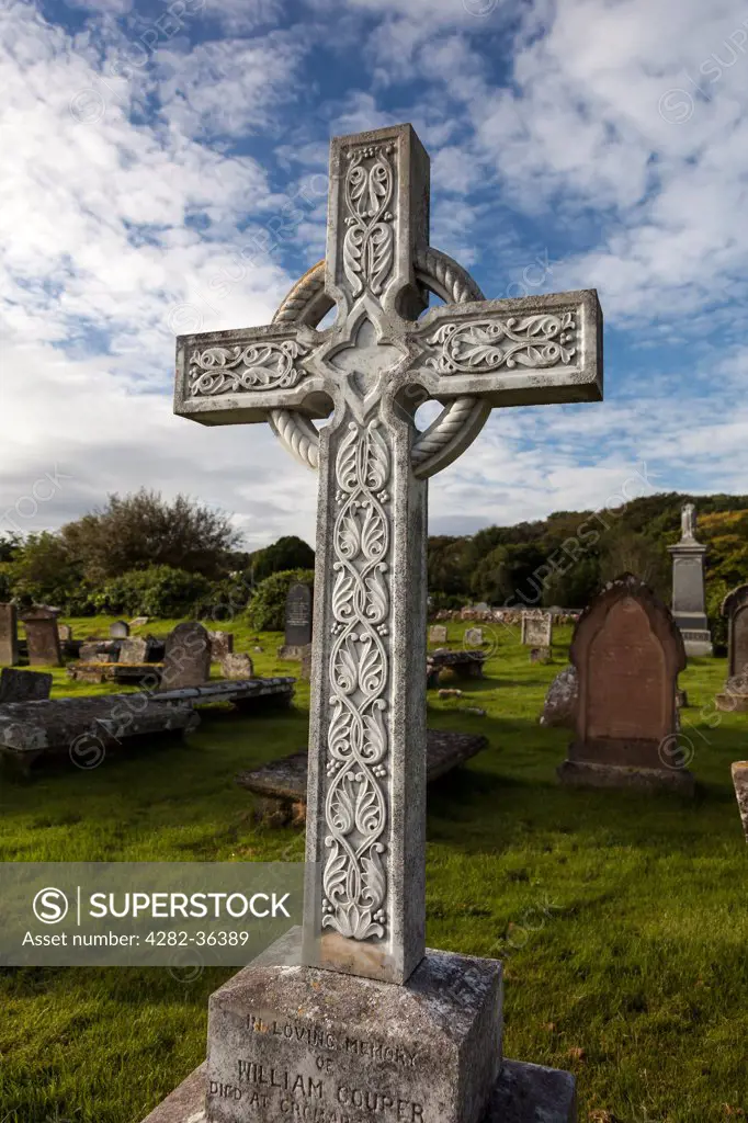 Scotland, Highland, Cromarty. Detail of a Celtic Cross.