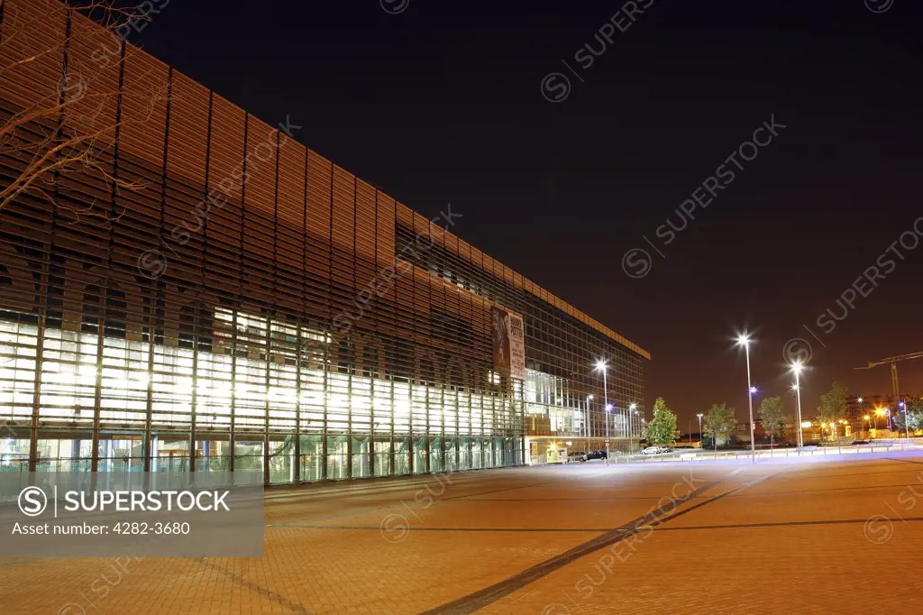 England, West Midlands, Birmingham. Millennium Point in Birmingham at night.
